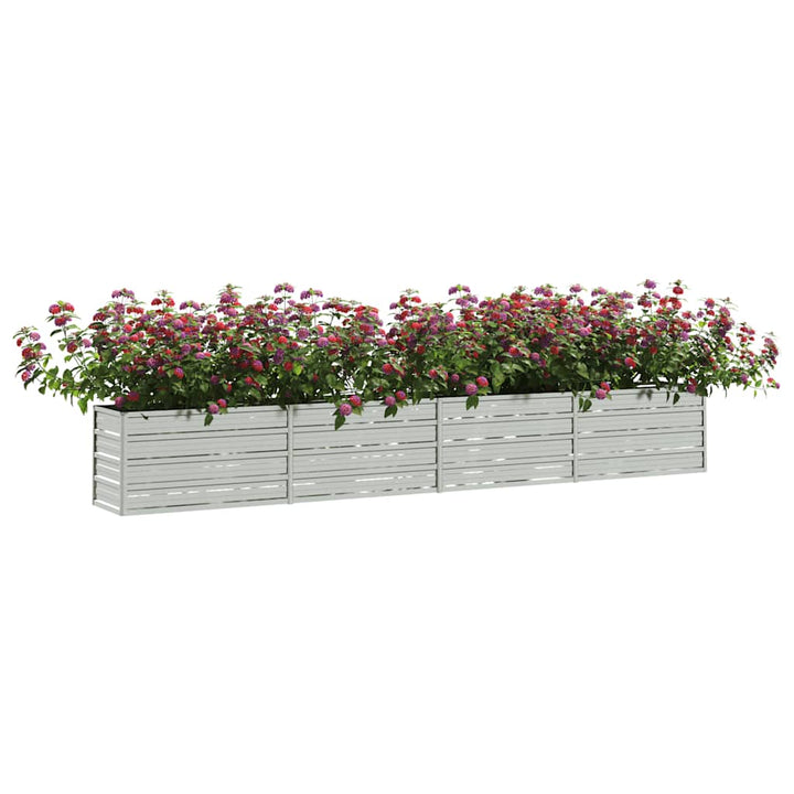 højbed 320x40x45 cm galvaniseret stål sølvfarvet