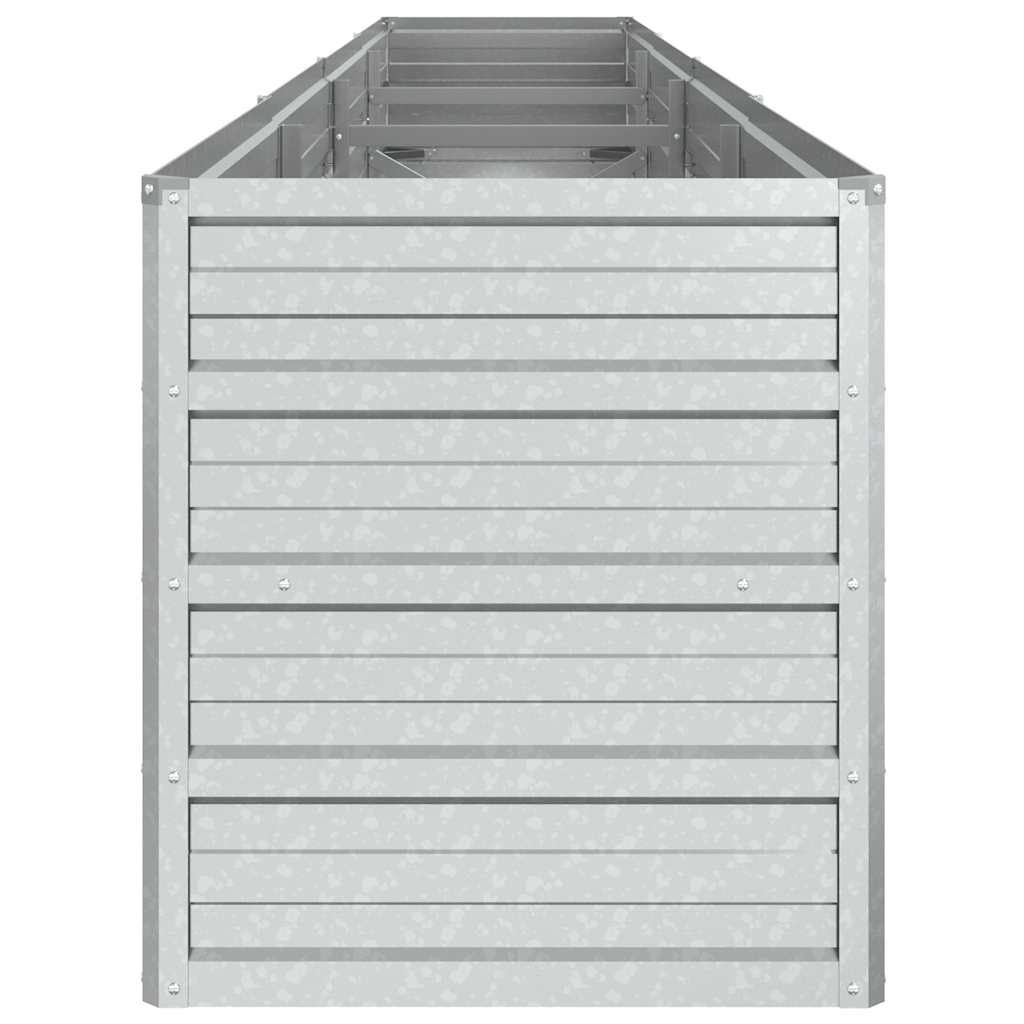 højbed 320x40x45 cm galvaniseret stål sølvfarvet