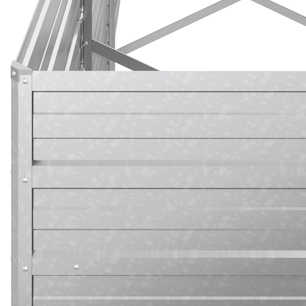 højbed 320x40x45 cm galvaniseret stål sølvfarvet
