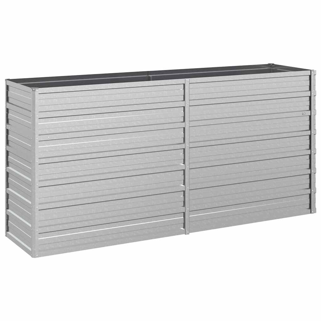 højbed 160x40x77 cm galvaniseret stål sølvfarvet
