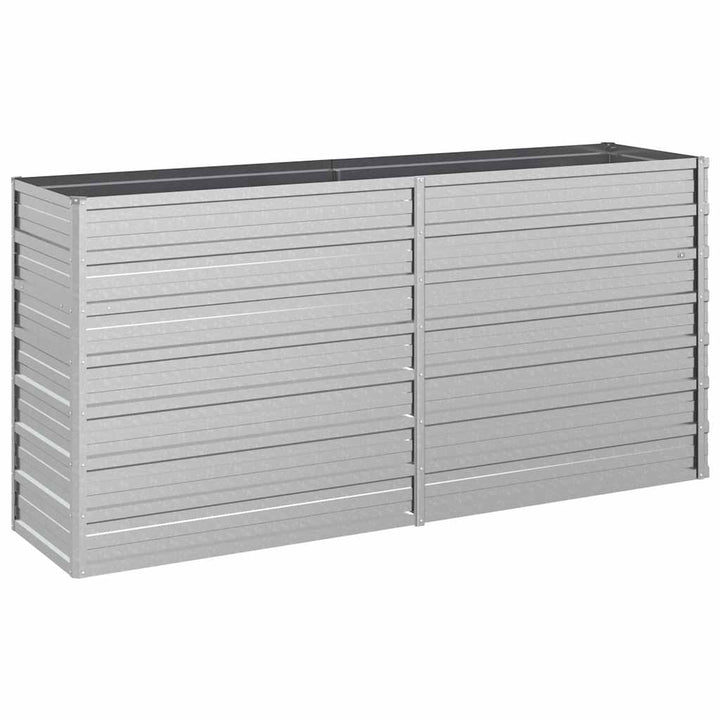 højbed 160x40x77 cm galvaniseret stål sølvfarvet