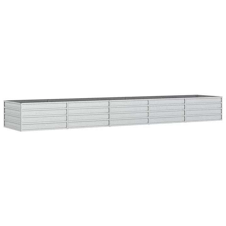 højbed 400x80x45 cm galvaniseret stål sølvfarvet