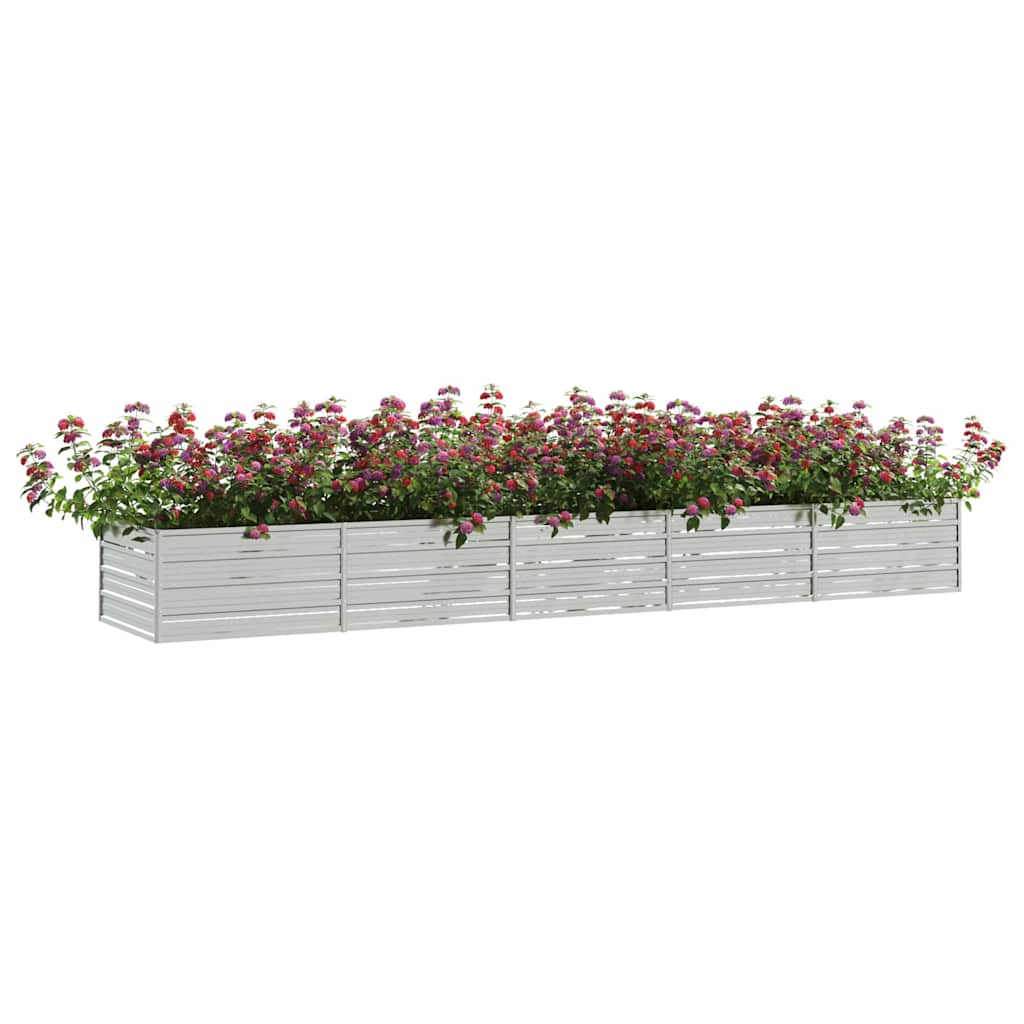 højbed 400x80x45 cm galvaniseret stål sølvfarvet