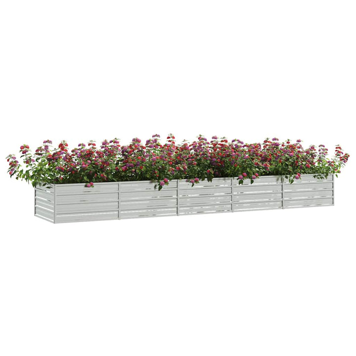højbed 400x80x45 cm galvaniseret stål sølvfarvet