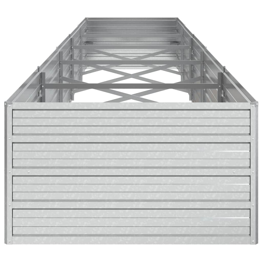 højbed 400x80x45 cm galvaniseret stål sølvfarvet