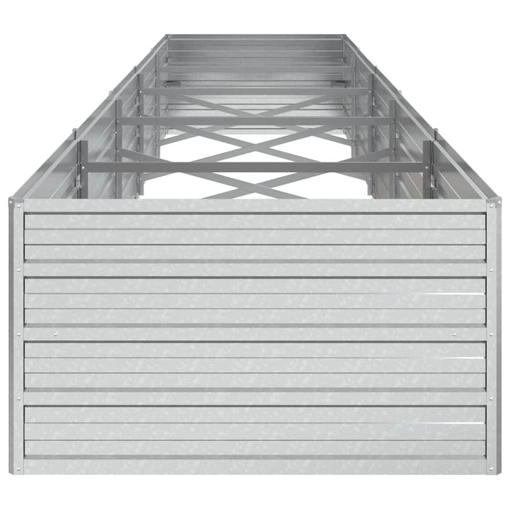 højbed 400x80x45 cm galvaniseret stål sølvfarvet