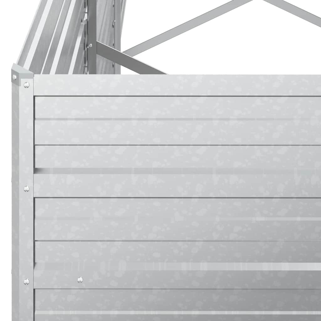 højbed 400x80x45 cm galvaniseret stål sølvfarvet