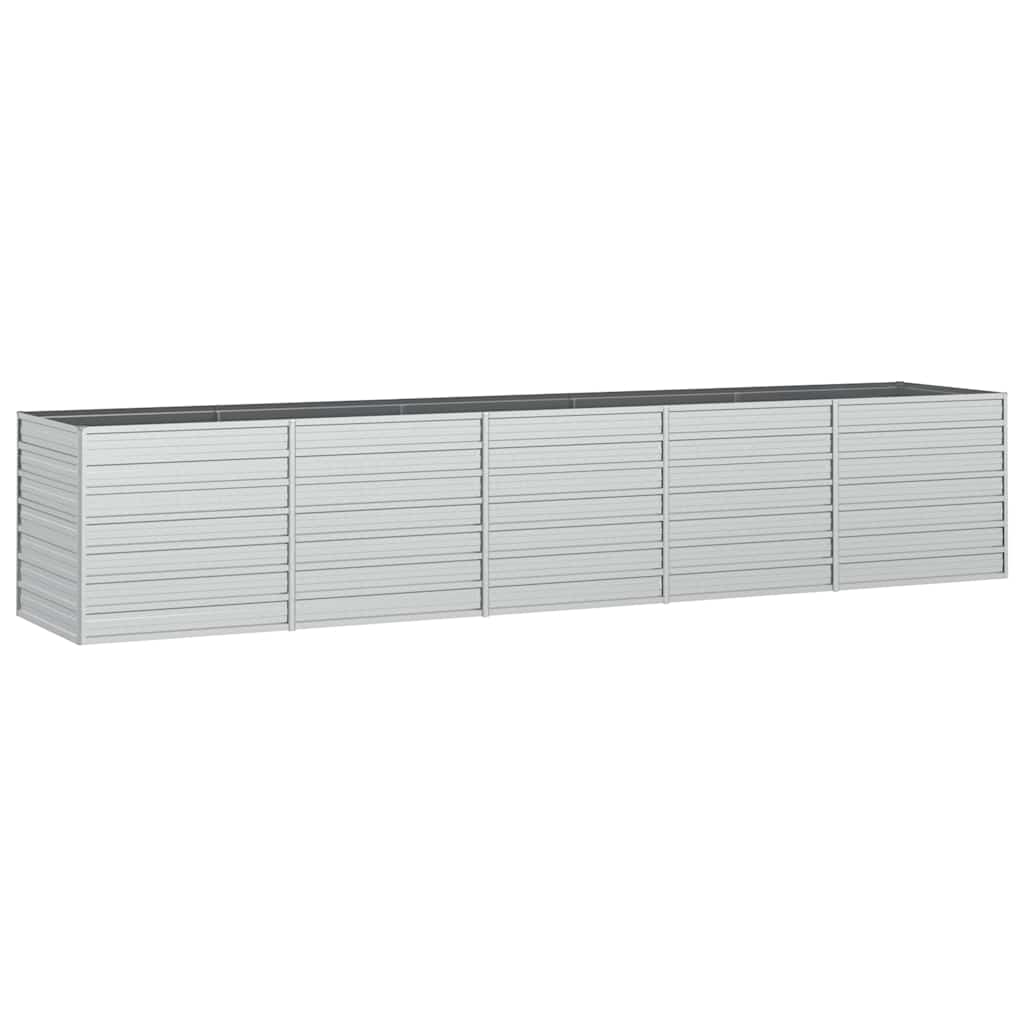 højbed 400x80x77 cm galvaniseret stål sølvfarvet