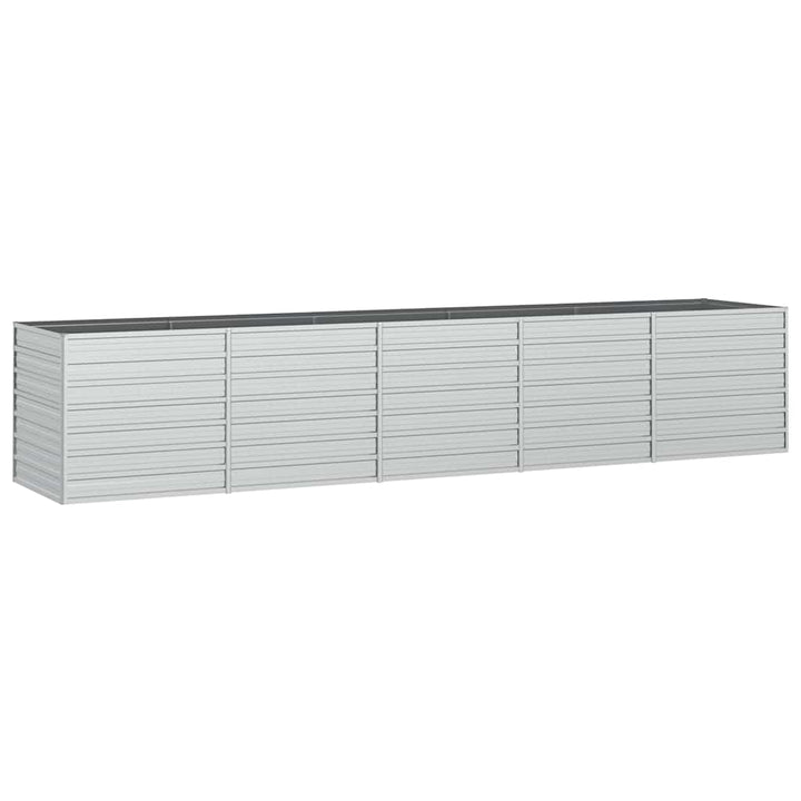 højbed 400x80x77 cm galvaniseret stål sølvfarvet
