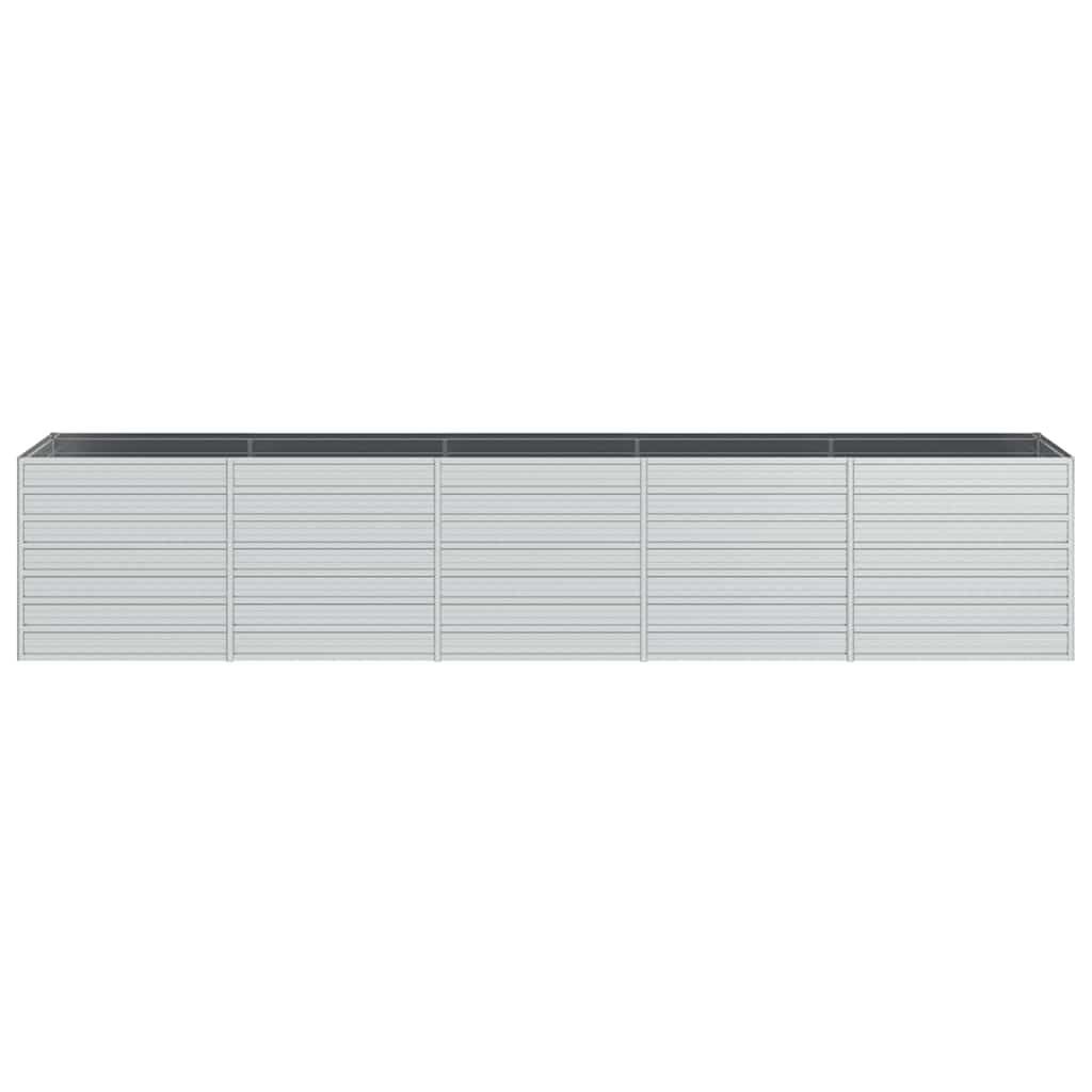 højbed 400x80x77 cm galvaniseret stål sølvfarvet