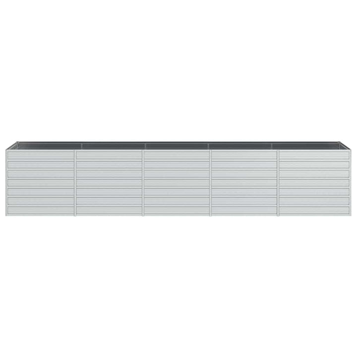 højbed 400x80x77 cm galvaniseret stål sølvfarvet