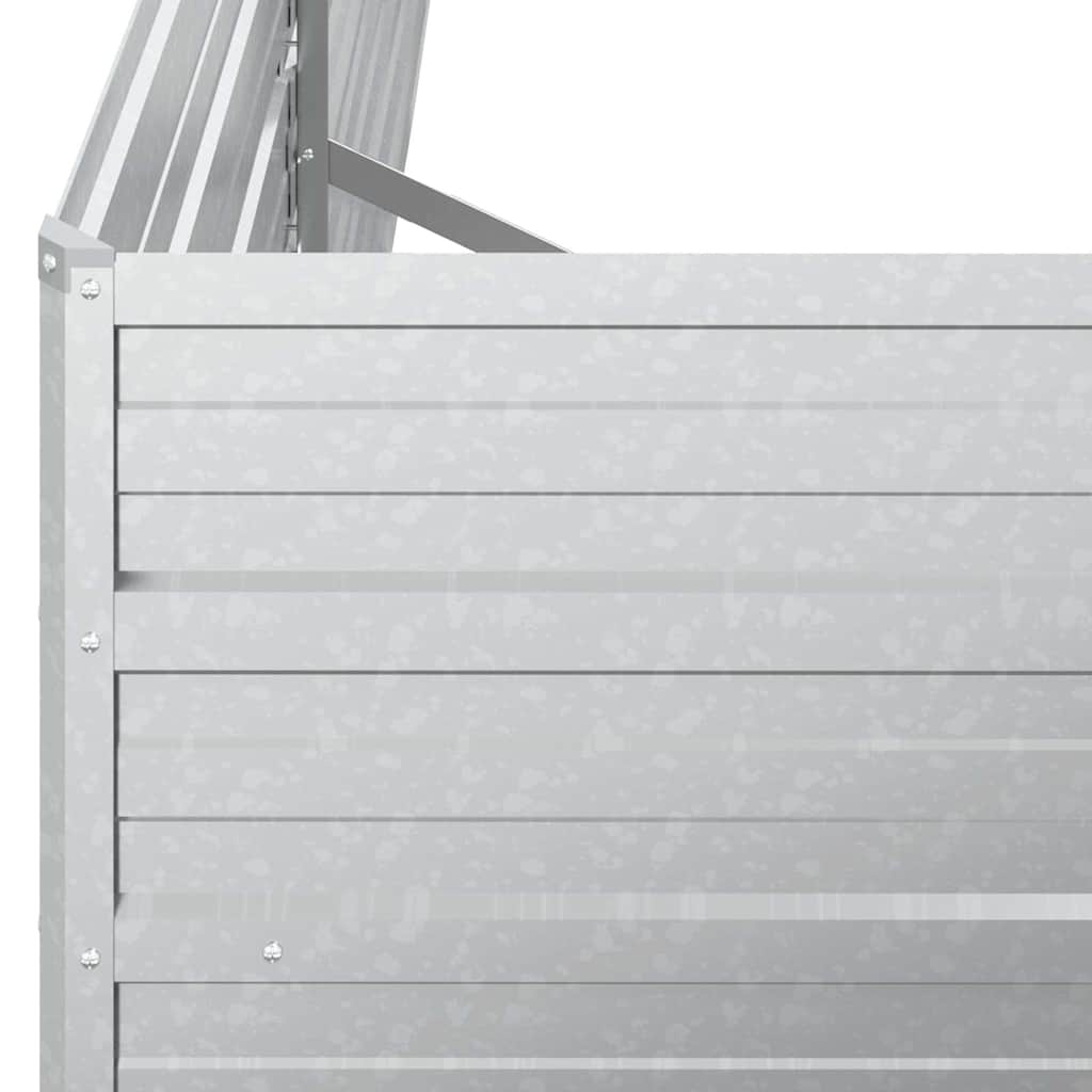 højbed 400x80x77 cm galvaniseret stål sølvfarvet