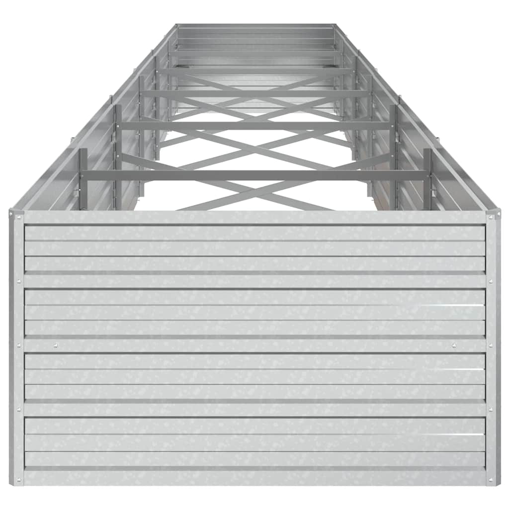 højbed 480x80x45 cm galvaniseret stål sølvfarvet