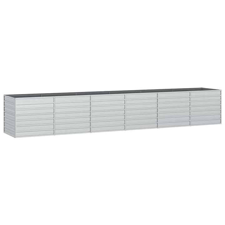 højbed 480x80x77 cm galvaniseret stål sølvfarvet