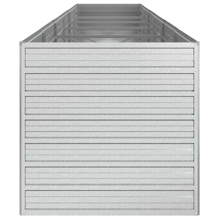 højbed 480x80x77 cm galvaniseret stål sølvfarvet