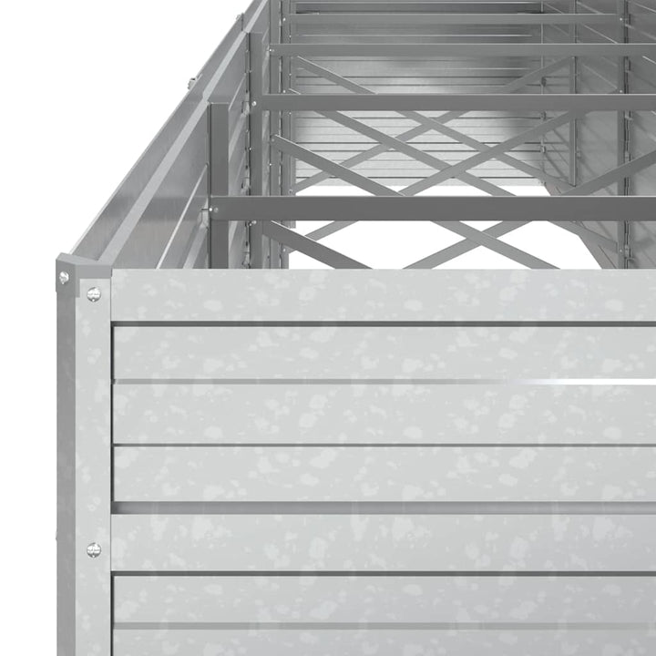 højbed 480x80x77 cm galvaniseret stål sølvfarvet