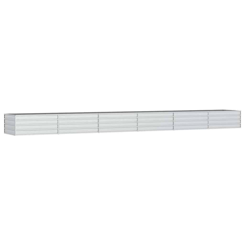 højbed 600x80x45 cm galvaniseret stål sølvfarvet