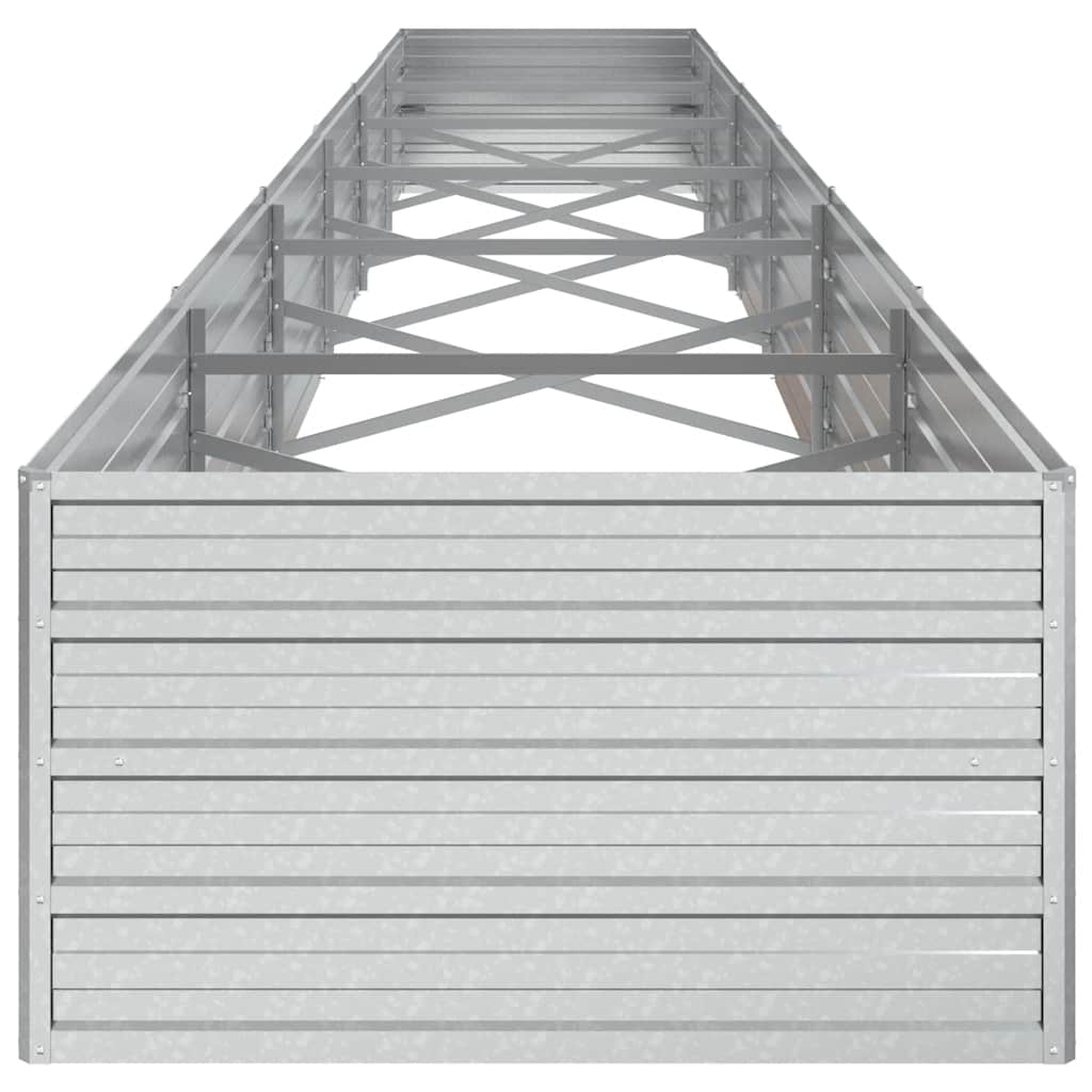 højbed 600x80x45 cm galvaniseret stål sølvfarvet