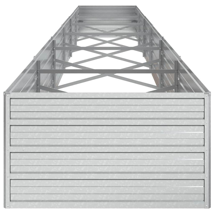 højbed 600x80x45 cm galvaniseret stål sølvfarvet