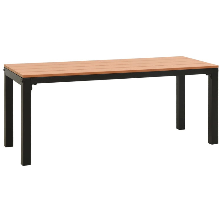 havebænk 110 cm stål og WPC brun og sort