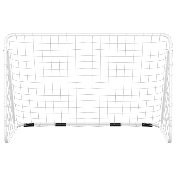 fodboldmål med net 180x90x120 cm stål hvid