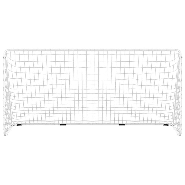 fodboldmål med net 366x122x182 cm stål hvid
