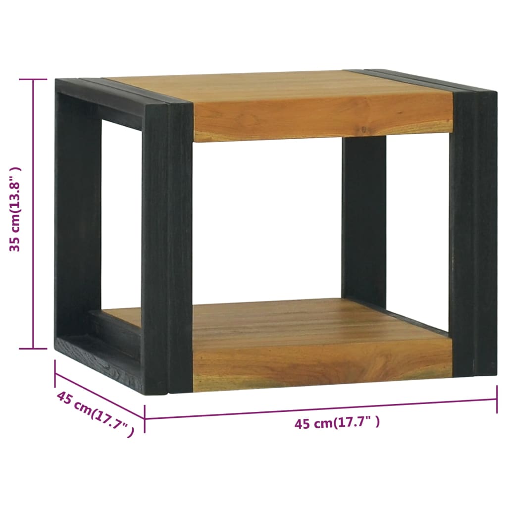væghængt badeværelsesskab 45x45x35 cm massivt teaktræ
