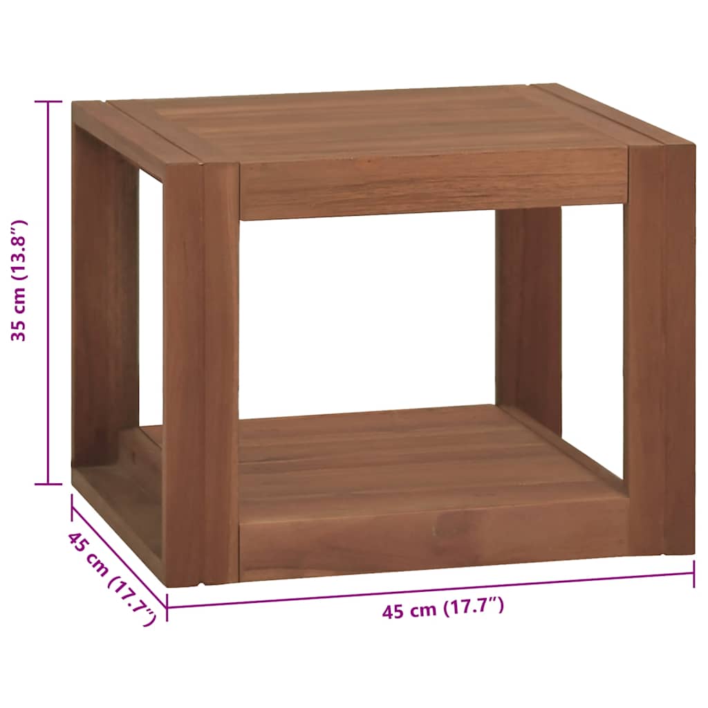 væghængt badeværelsesskab 45x45x35 cm massivt teaktræ