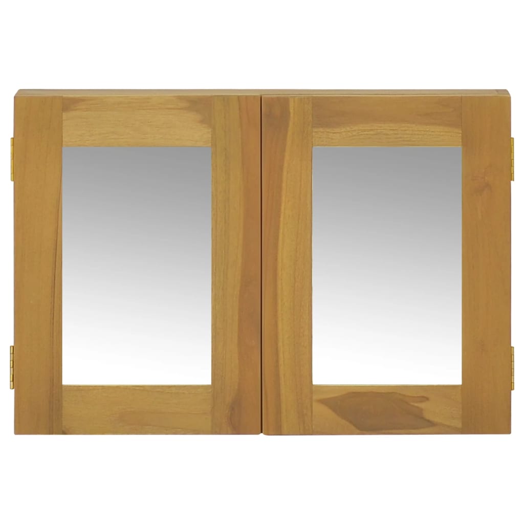 spejlskab 60x10x40 cm massivt teaktræ
