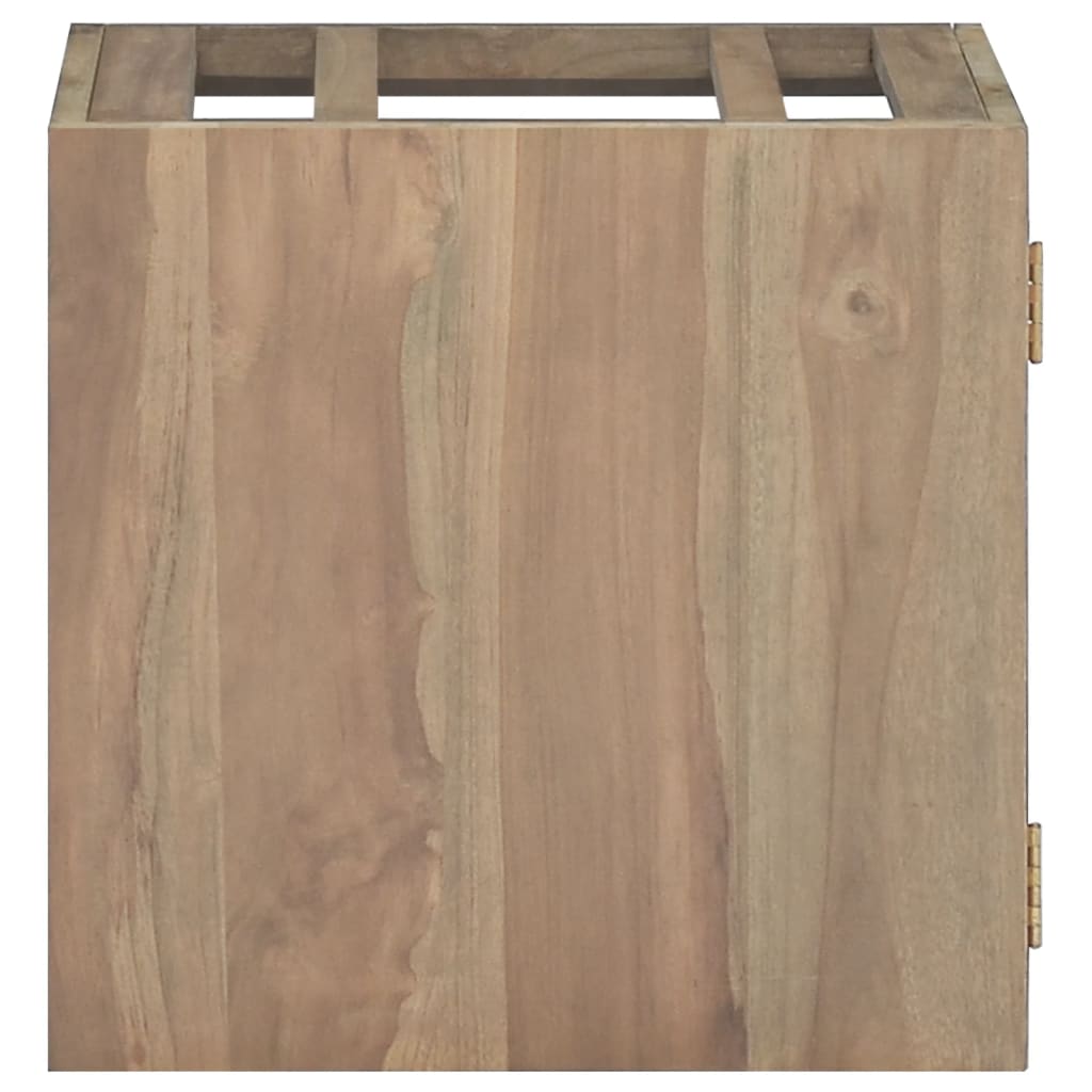 væghængt badeværelsesskab 46x25,5x40 cm massivt teaktræ