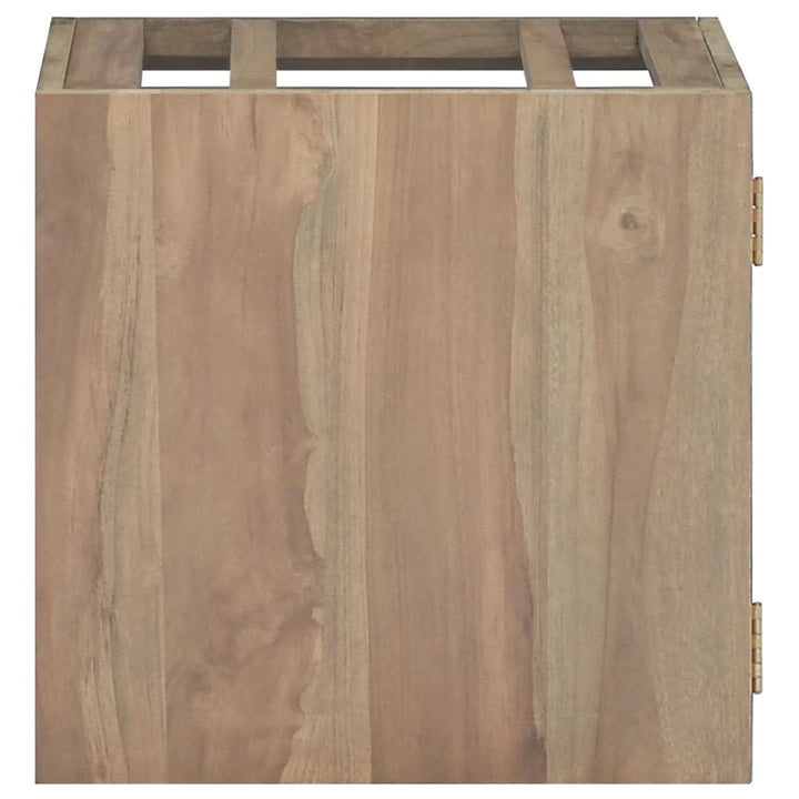 væghængt badeværelsesskab 46x25,5x40 cm massivt teaktræ