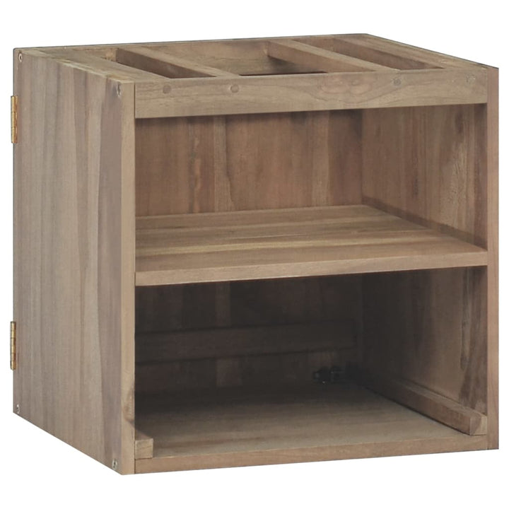 væghængt badeværelsesskab 46x25,5x40 cm massivt teaktræ
