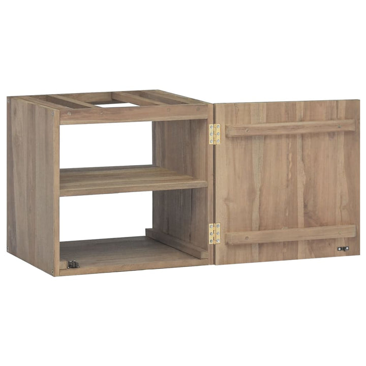 væghængt badeværelsesskab 46x25,5x40 cm massivt teaktræ
