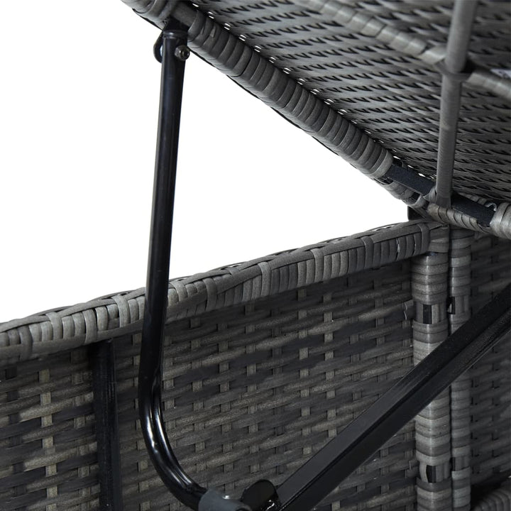 liggestol med mørkegrå hynde polyrattan grå