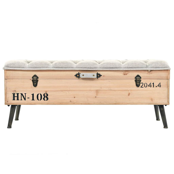 opbevaringsbænk 110 cm massivt grantræ