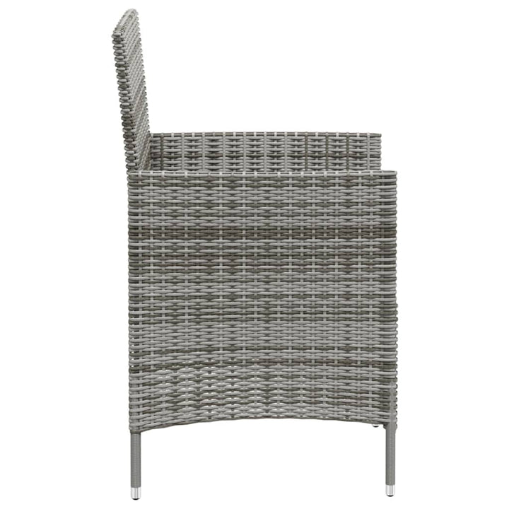 havestole med hynder 4 stk. polyrattan grå
