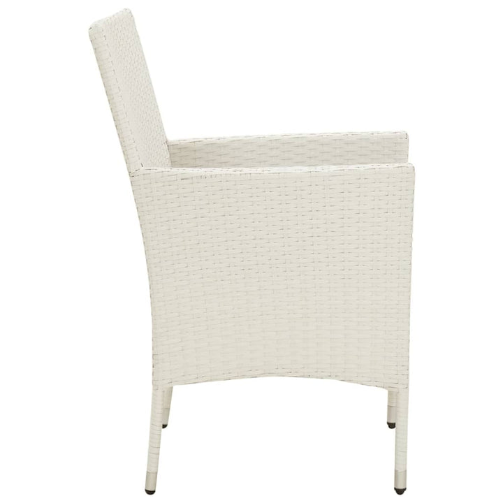 havestole med hynder 4 stk. polyrattan hvid
