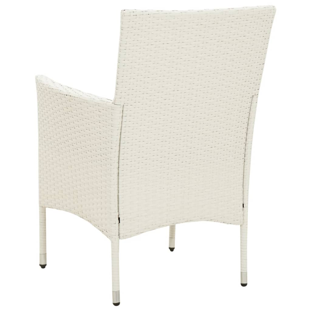 havestole med hynder 4 stk. polyrattan hvid