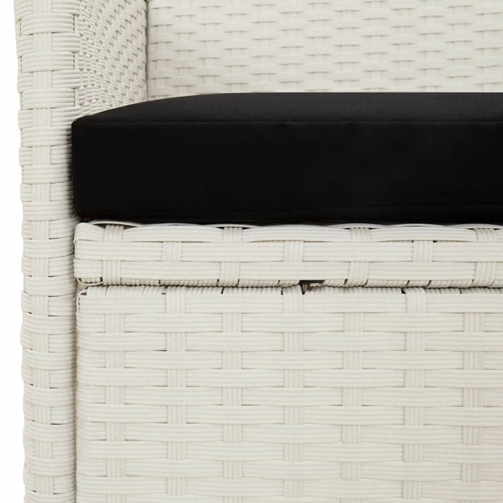 havestole med hynder 4 stk. polyrattan hvid