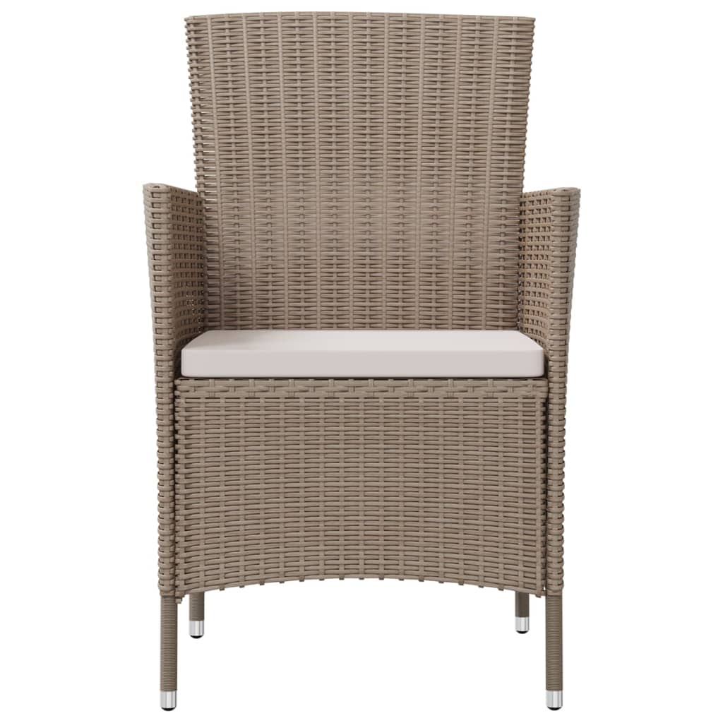havestole med hynder 4 stk. polyrattan beige