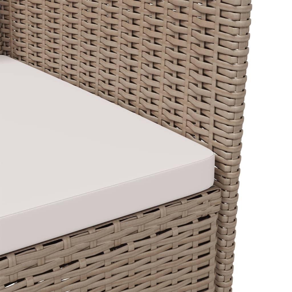 havestole med hynder 4 stk. polyrattan beige