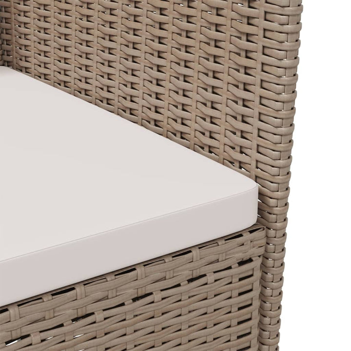 havestole med hynder 4 stk. polyrattan beige