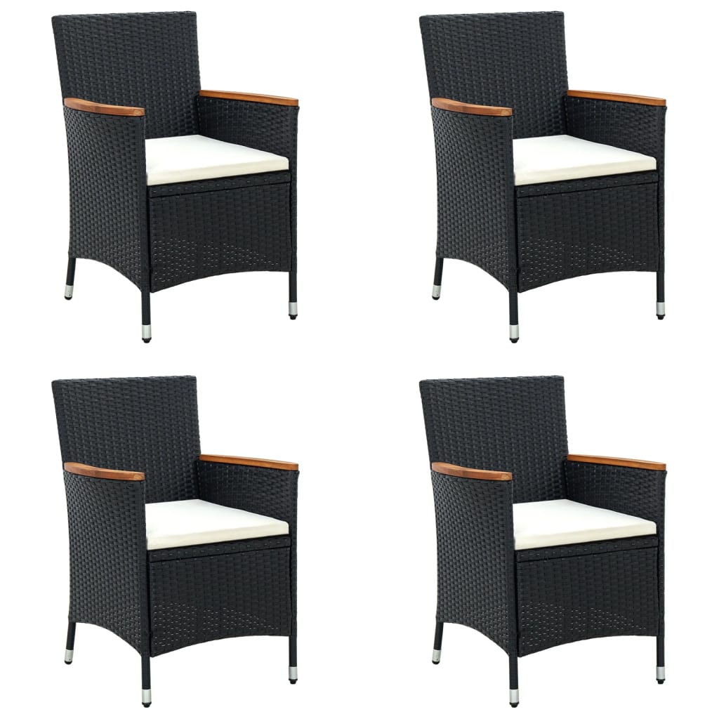 havestole 4 stk. polyrattan sort
