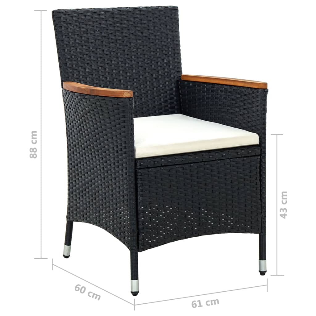 havestole 4 stk. polyrattan sort