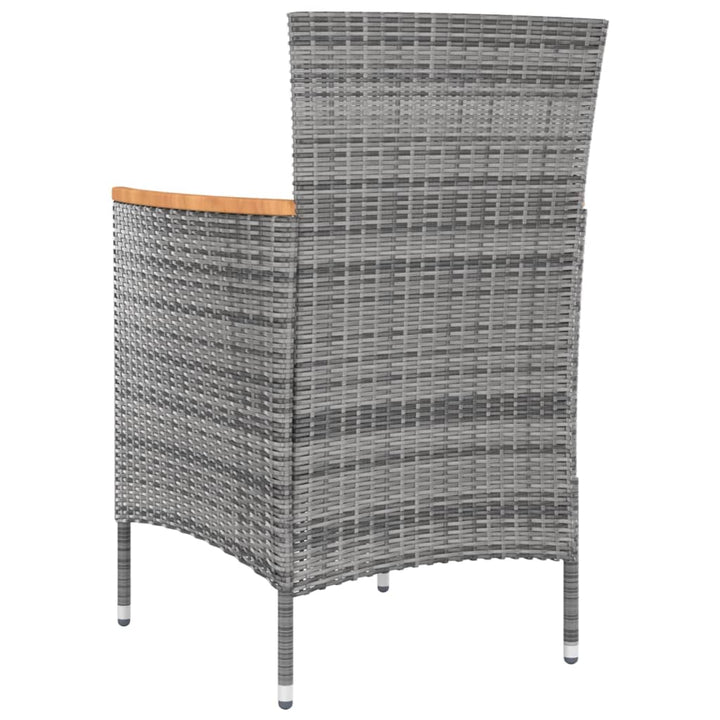havestole 4 stk. polyrattan grå