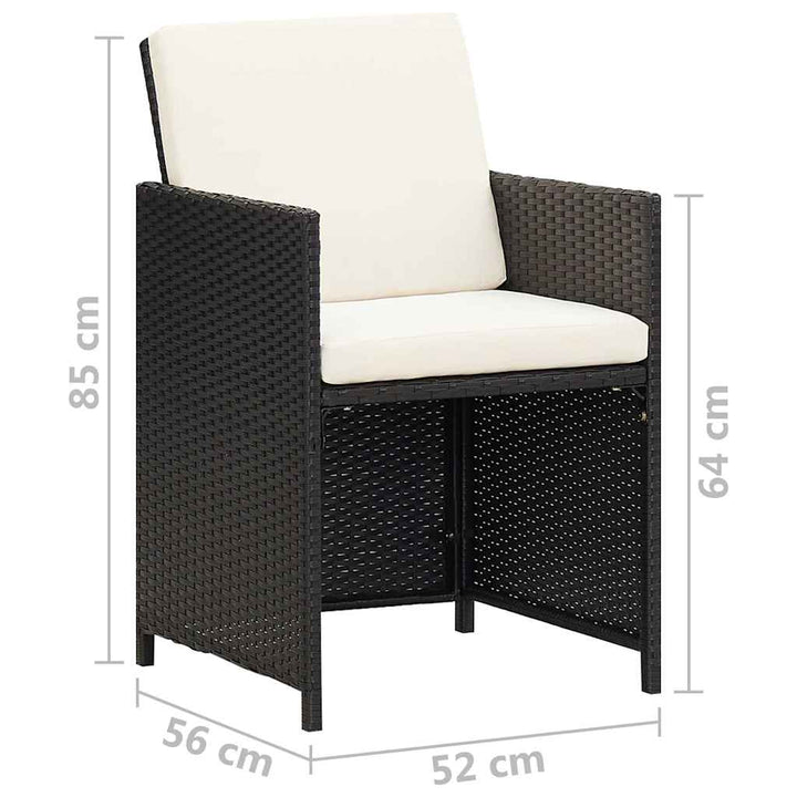 havestole 4 stk. polyrattan sort