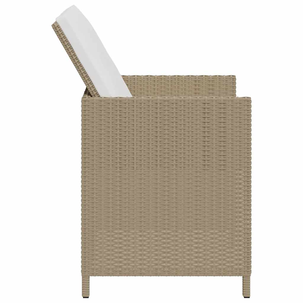 havestole med hynder 4 stk. polyrattan beige
