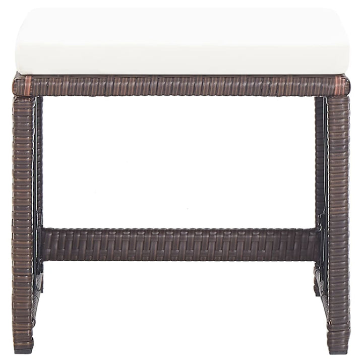 havetaburetter 4 stk. med hynder polyrattan brun