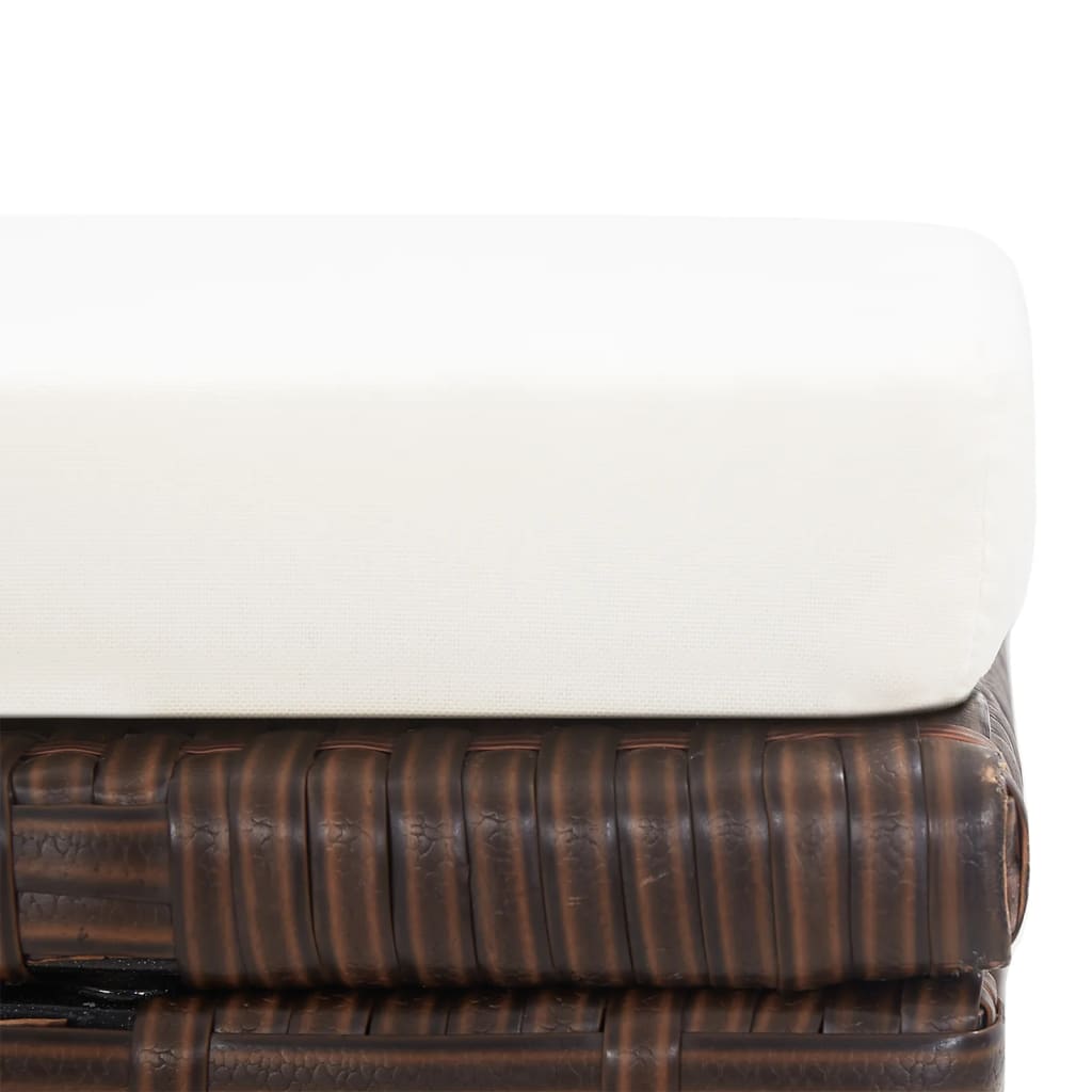 havetaburetter 4 stk. med hynder polyrattan brun