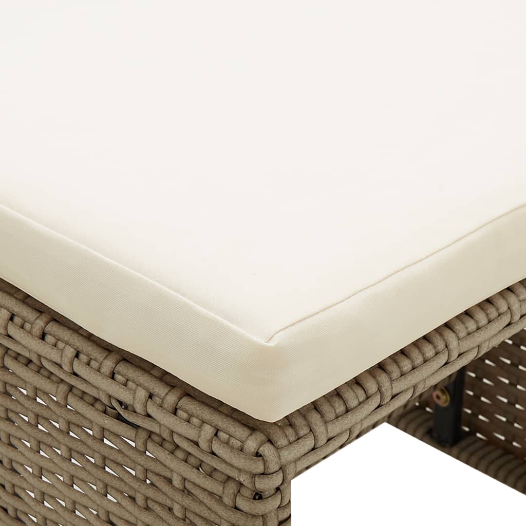 haveskamler 4 stk. med hynder polyrattan beige